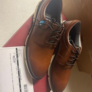 Johnston & Murphy Tan/Brown Leather Lace-Up Oxfords